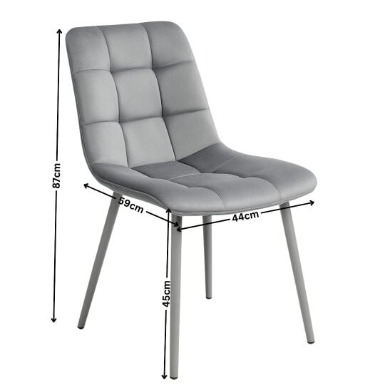 Kosy Koala Wooden Rectangle Dining Table Set With 4 Grey Velvet Chairs - Dining Room Furniture