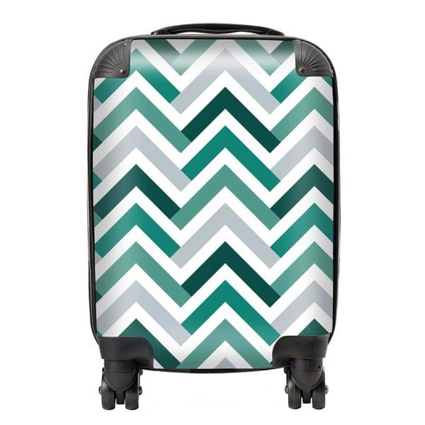 Warren Reed Geometric Retro Vintage Colored Chevron Pattern Suitcase