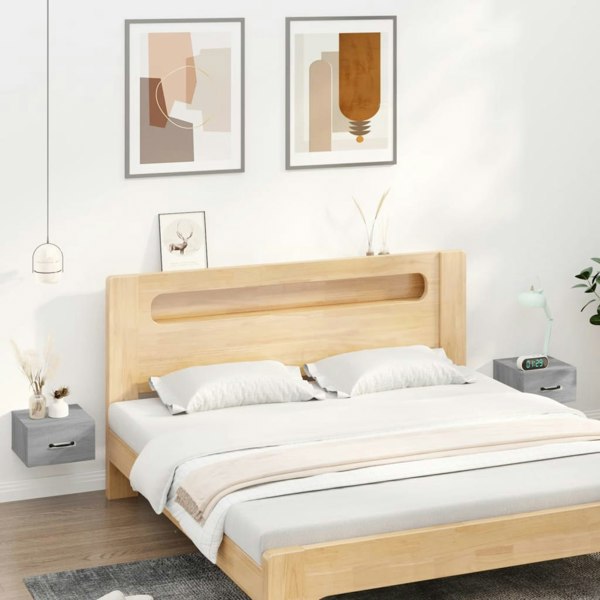 Berkfield Wall-mounted Bedside Cabinets 2 pcs Grey Sonoma 35x35x20 cm