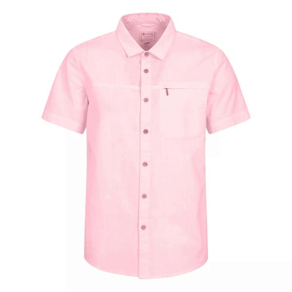 Mountain Warehouse Mens Coconut Slub Short-Sleeved Shirt - Light Pink