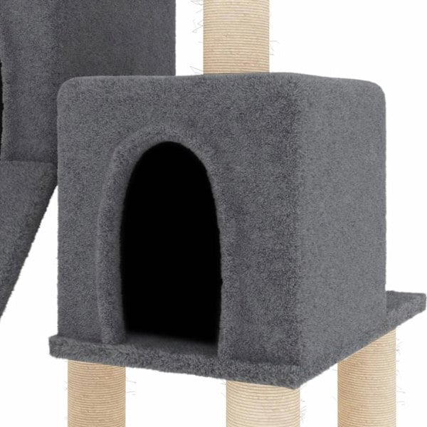 Berkfield Cat Tree with Sisal Scratching Posts Dark Grey 82 cm