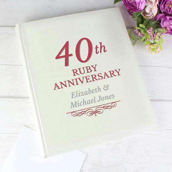 Personalised 40th Ruby Anniversary Photo Album - close-up detail