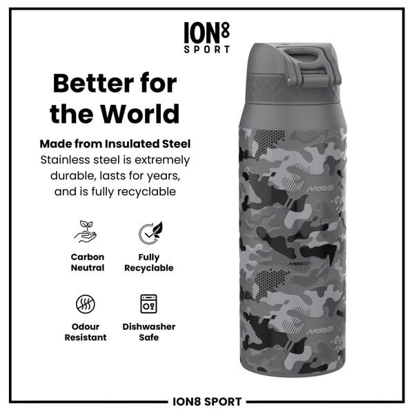 ION8 MotoGP x ION8 Insulated Steel Water Bottle, MotoGP Camouflage, 750ml (24oz)