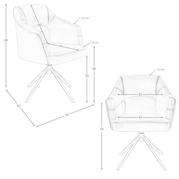 Angel Cerdá Black leatherette swivel chair 4247