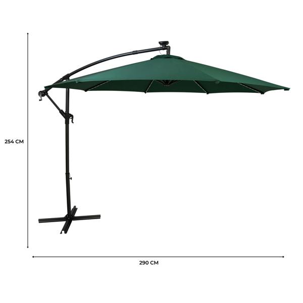 Jardi LED Cantilever Parasol 3m – Green