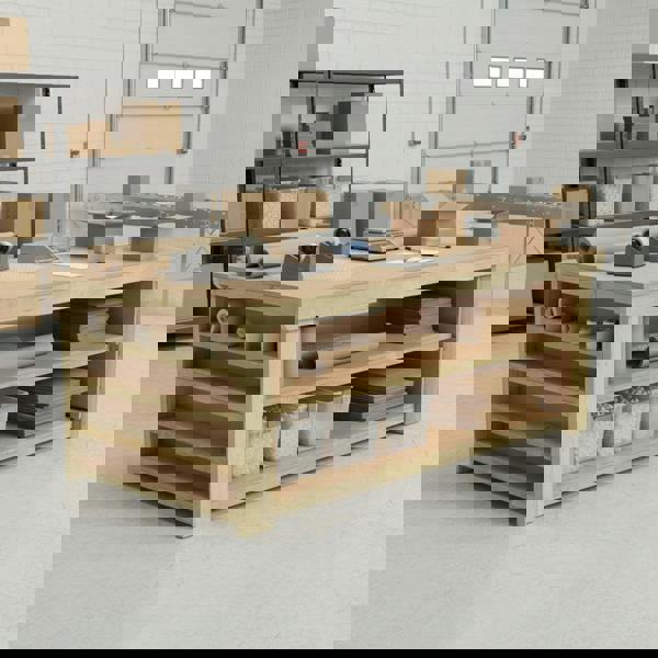 Arbor Garden Solutions Wooden Workbench MDF Top with Extra shelving Depth-3ft With Double Shelf