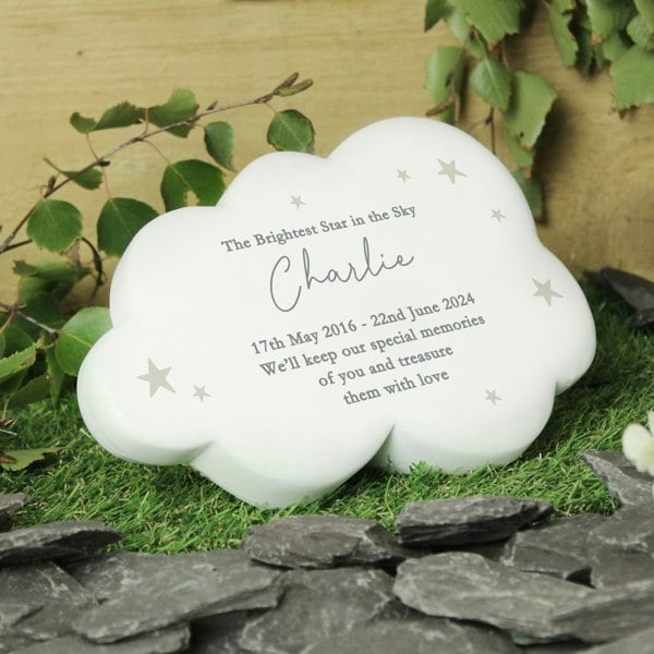 Personalised Memento Company Personalised Cloud Resin Memorial Garden Ornament