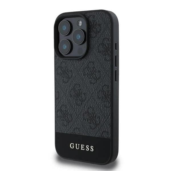 Guess PU 4G Stripe Case for iphone 16 Pro 6.3" Black - GUHCP16LG4GLGR
