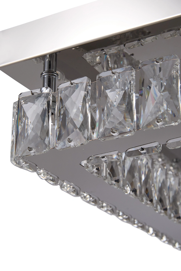 Living and Home 25W Rectangular Crystal Ceiling Light Chandelier
