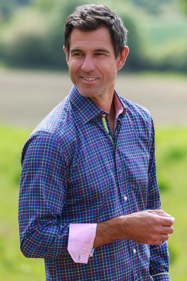 CL2539 NAVY CHECK - Claudio Lugli Shirts