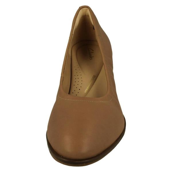 Clarks Ladies Clarks Slip On Block Heeled Court Shoes Freva55 Court