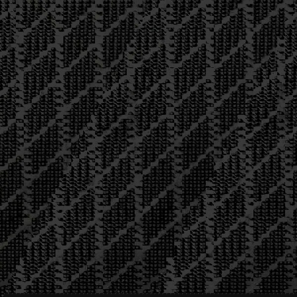 JVL Harlequin Scraper Rubber Pin Doormat, 40x60cm, Black