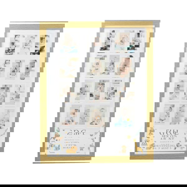 Personalised Memento Company Personalised Animals Oak Multi Photo Frame