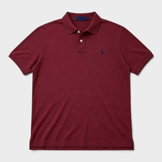 Ralph Lauren Logo Classic Slim Fit Polo Shirt Dark Red