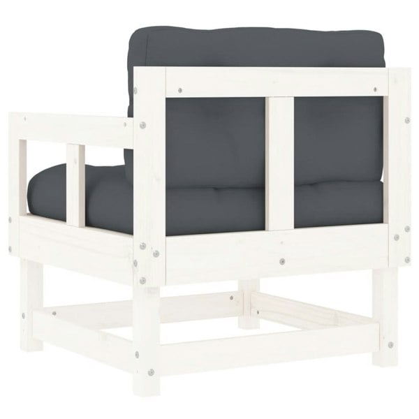 Berkfield Garden Chairs with Cushions 2 pcs White Solid Wood Pine
