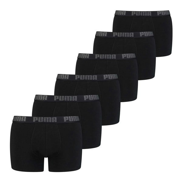 Puma Everyday Comfort Cotton Stretch 6-Pack Boxers, Black