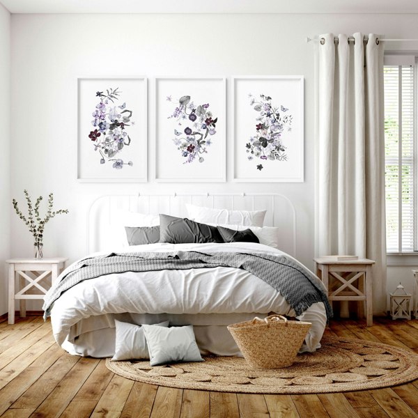 Bedroom wall picture | set of 3 prints for bedroom walls