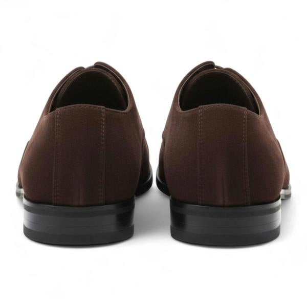 Dolcetto Men’s Brown Faux Suede Leather Lace-Up Derby Oxford Shoes
