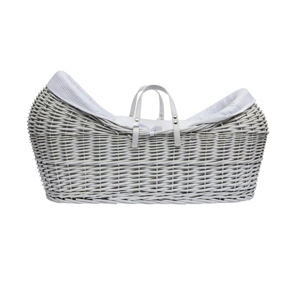 Kinder Valley White Waffle White Wicker Pod Moses Basket