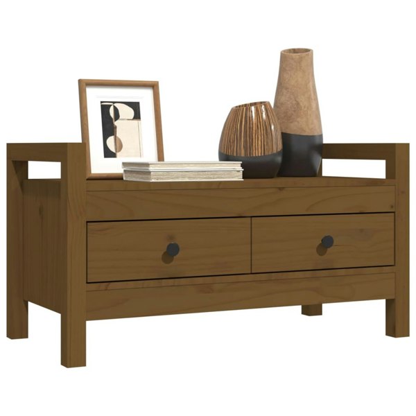 Berkfield Hall Bench Honey Brown 80x40x43 cm Solid Wood Pine