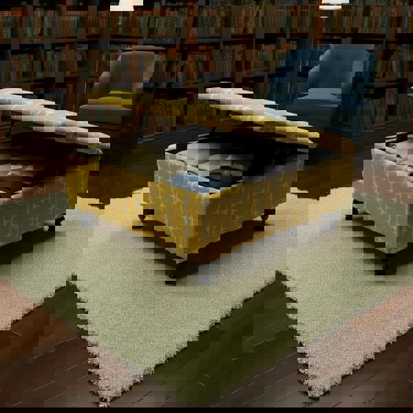 Designer square storage footrest in various sizes for compact spaces