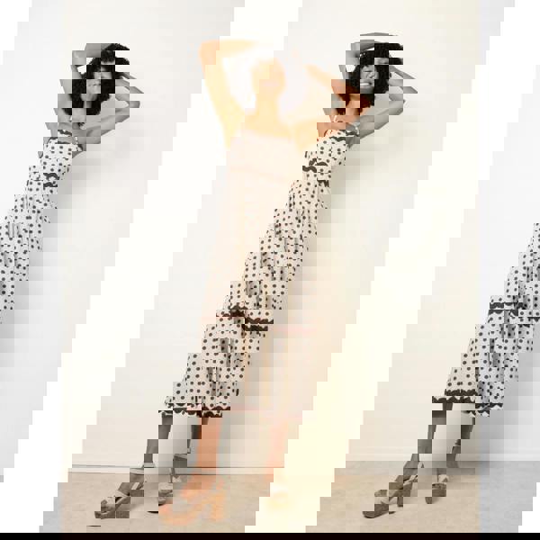 Blue Vanilla Polka Ric Rac Midi Dress