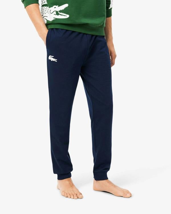 Lacoste Fleece Mens Loungewear Pants - Navy Blue/White 525 | CHO | Designer Mens Loungewear Pants