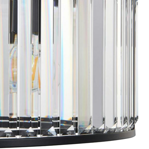 Pagazzi Lighting Resto Crystal & Matt Black Ceiling Light
