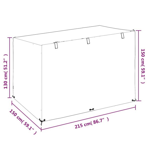 Berkfield Swing Bench Cover 12 Eyelets 215x150x130/150 cm Polyethylene