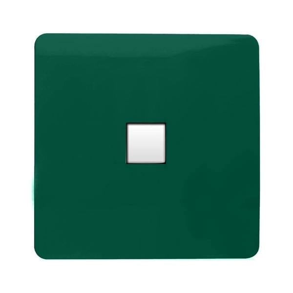 Trendi Switch 1 Gang RJ45 Cat 6 Modern Designer PC Ethernet Socket in Dark Forest Green
