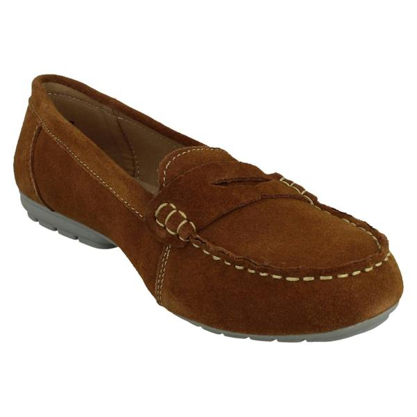 Leather Collection Ladies Leather Collection Moccasin Shoes F80558