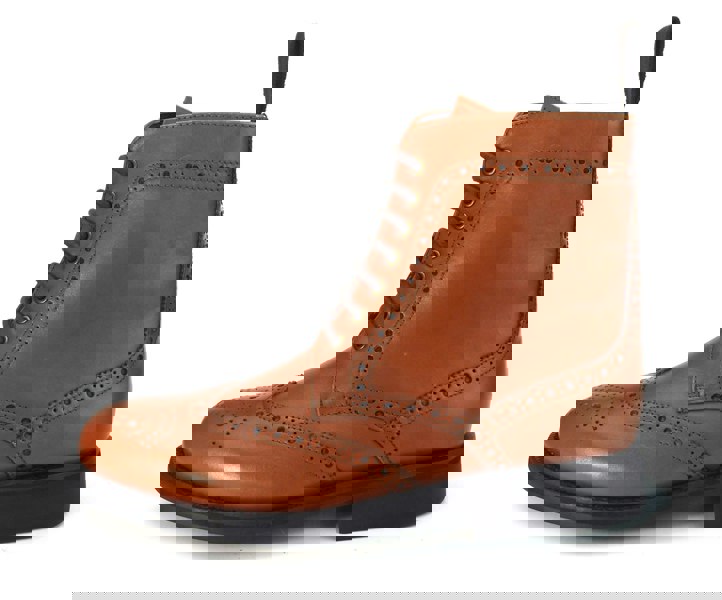 Frank James Benchgrade Cotswold Leather Welted Lace Up Brogue Rubber Sole Dealer Boots