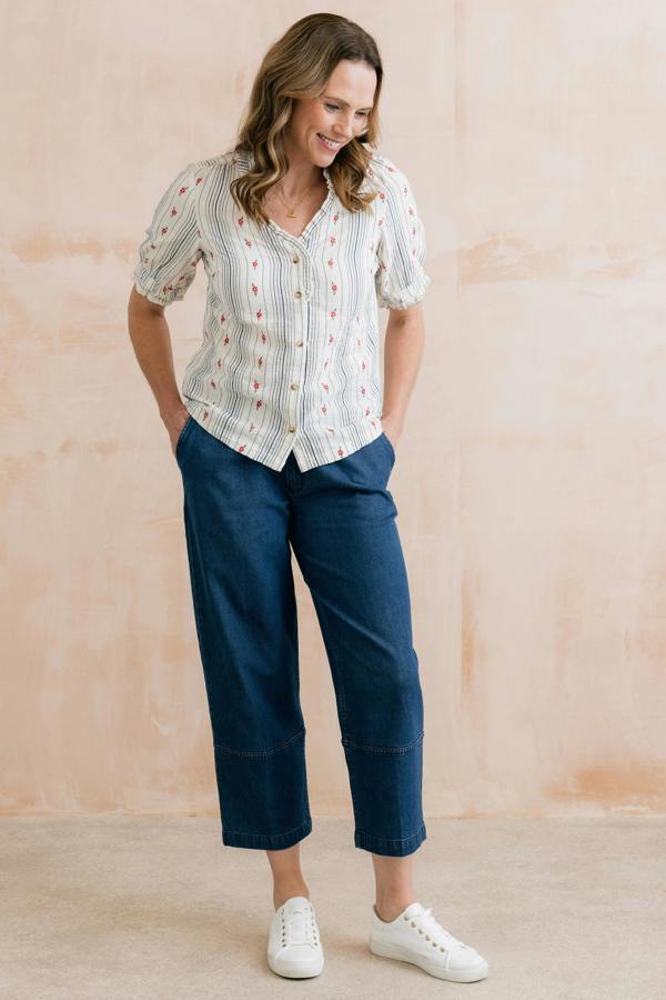 Lily & Me Wren Frill Blouse Ecru