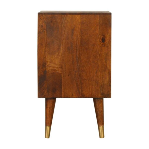 Wyld Haus Merano Mango Wood Gold Bedside 2 Drawers