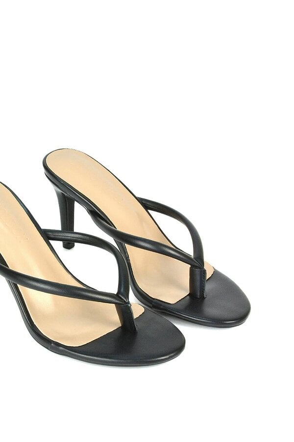 XY LONDON Stiletto High Heel Mules With Thong Strap