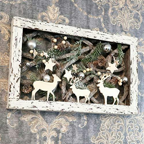 Christmas Pre-Lit Warm White LED Frame Tabletop Decoration with Pinecones and Baubles image 5