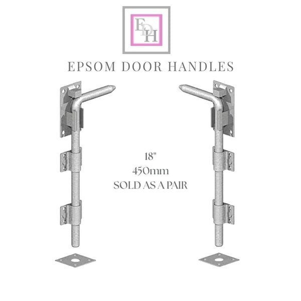 EDH Door Hardware Galvanised Heavy Duty Drop Bolt for Gates, Garage & Shed Doors – 12", 15", 18" & 24"