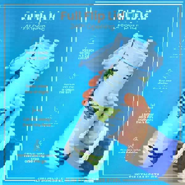 ION8 Leak Proof Slim Water Bottle, Stainless Steel, Fighter Jets, 600ml (20oz)