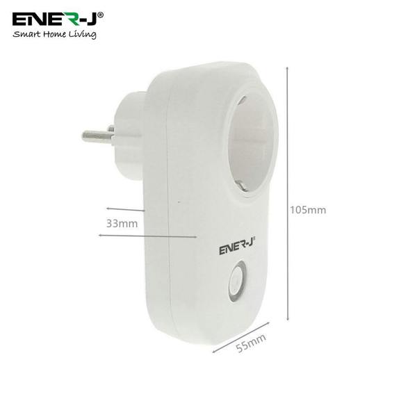 ENER-J 1600W WiFi Smart EU Plug with Energy Monitor, Smart Socket, App & Voice Control, Alexa & Google Home Compatible