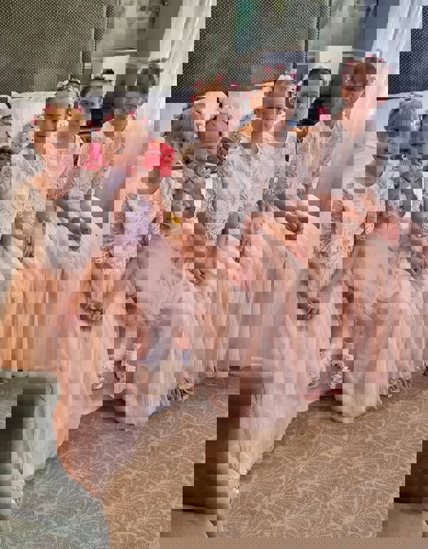 Young flower girl party 