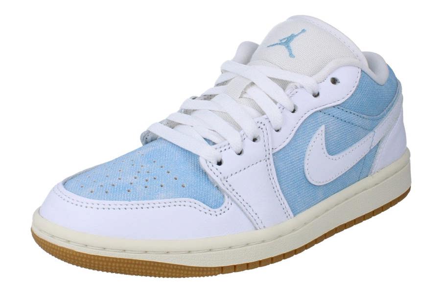 Nike Womens Air Jordan 1 Low SE Trainers Hq2004  400 - Worn Blue White 400 - Photo 0