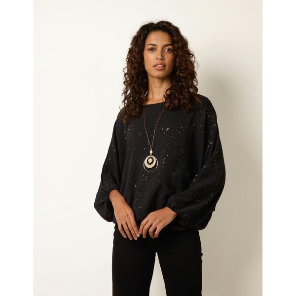 Blue Vanilla Splash Foil Printed Top
