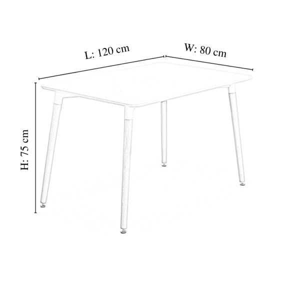 Life Interiors Halo Dining Table for 4 or 6 Seating - Single White Table, Modern Design