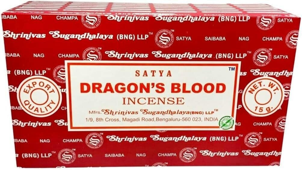 Satya Dragon's Blood Incense Sticks, Pack of 12