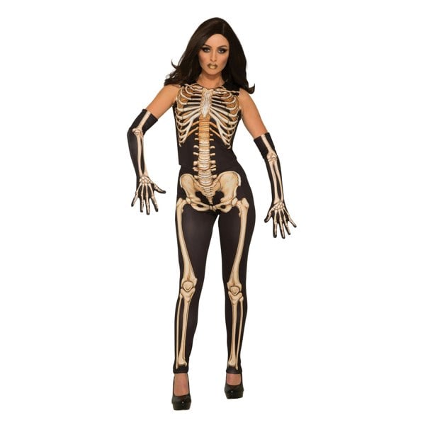 Bristol Novelty Women's Lady Bones Costume - Black/Gold