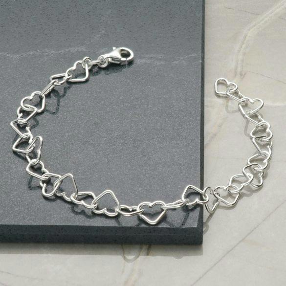 Christopher James of London Sterling Silver Heart Link Anklet
