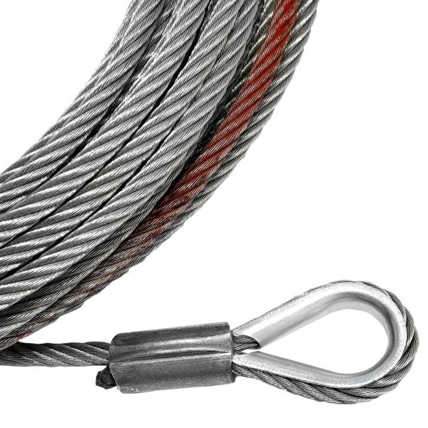 WINCHMAX Steel Rope 15m x 9.5mm, Hole Fix. 3/8 inch Clevis Hook. For winches up to 13,500lb