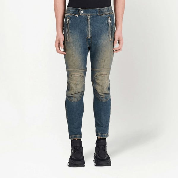 Balmain Knee Pad Jeans - Blue