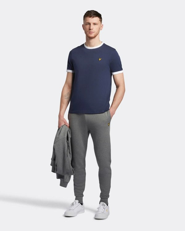 Lyle & Scott Branded Ringer T-Shirt - Navy