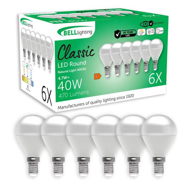 BELL Lighting E14 Dimmable LED Golf Ball Bulb 4.7W Light Bulb
